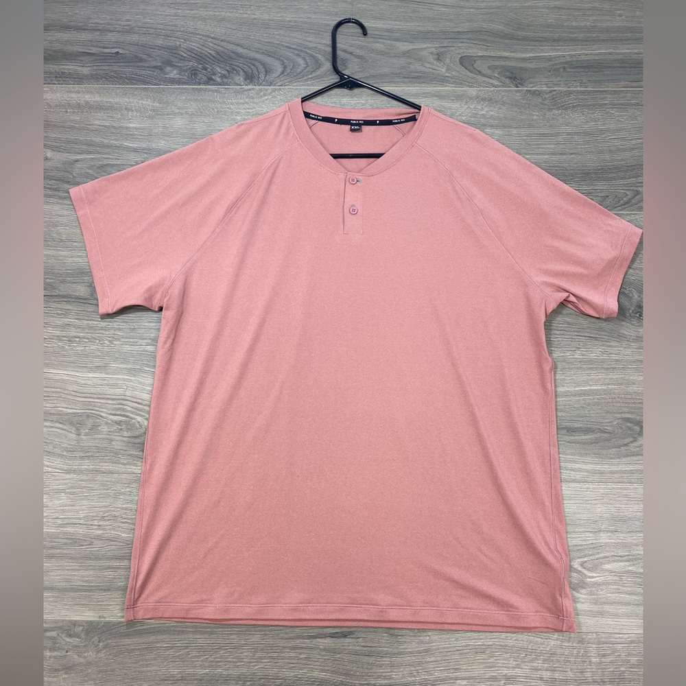 Public Rec Shirt Go-To Henley 2XL Stretch Tee Short Sleeve Performance Men’s XXL
